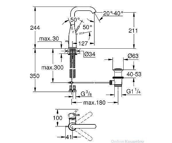 Смеситель для раковины Grohe Essence 32628001 купить в интернет-магазине сантехники Sanbest
