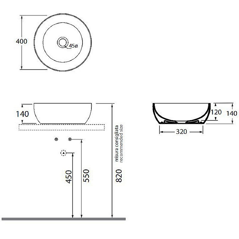 Раковина накладная Azzurra Elegance 40 ECI40 bi*0 белая купить в интернет-магазине Sanbest