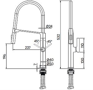 Смеситель для кухни Paulmark Barrel Ba214029-AN антрацит купить в интернет-магазине сантехники Sanbest