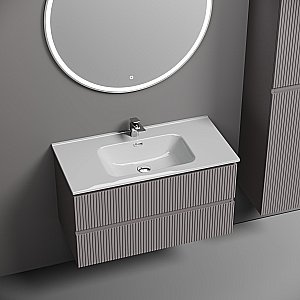 Тумба с раковиной Sancos Snob T 90 SNT90SM серая матовая для ванной в интернет-магазине Sanbest