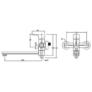 Смеситель для ванны Kaiser Vega 63055 купить в интернет-магазине сантехники Sanbest