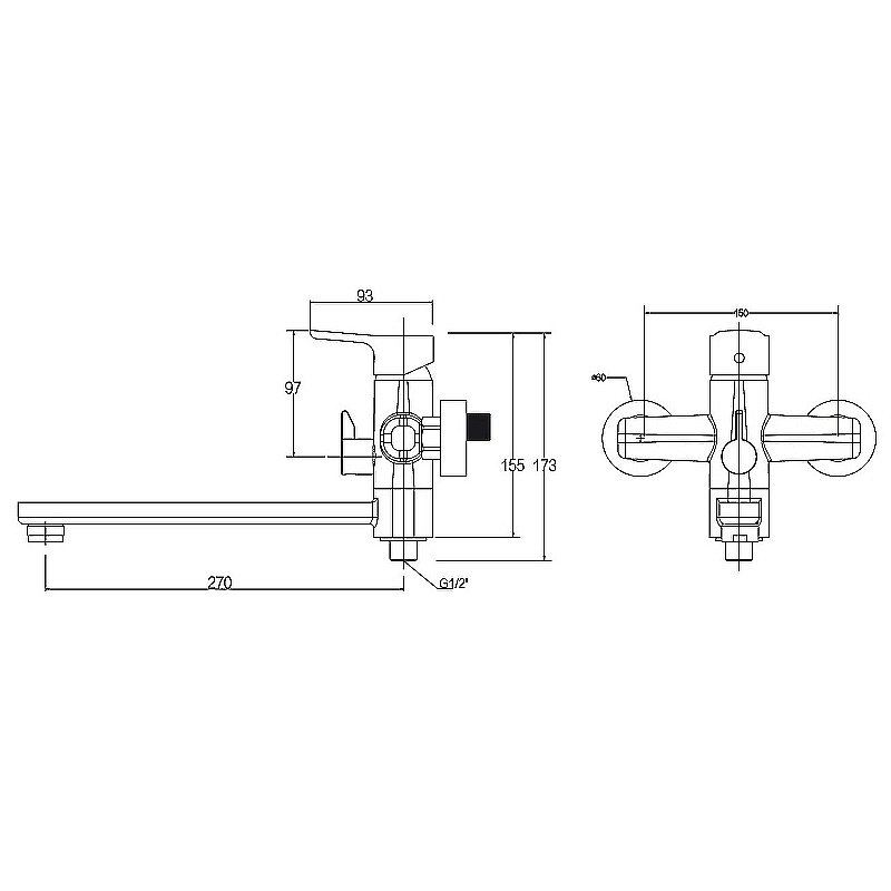 Смеситель для ванны Kaiser Vega 63055 купить в интернет-магазине сантехники Sanbest