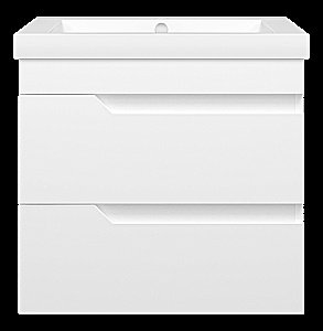 Тумба с раковиной Misty Софт - 60 П-Соф-01060-011П2Я белая для ванной в интернет-магазине Sanbest