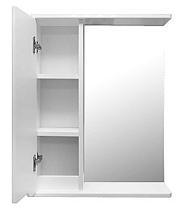 Зеркало со шкафом Loranto Палермо 55 белое купить в интернет-магазине сантехники Sanbest
