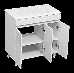 Тумба с раковиной Misty Енисей - 80 Э-Ени01080-012 белая для ванной в интернет-магазине Sanbest