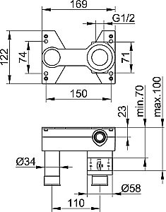 Встраиваемая часть KEUCO 59916000070 купить в интернет-магазине сантехники Sanbest