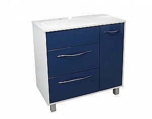 Тумба с раковиной Эстет Barcelona 90 напольная 2 ящика, 1 дверь/любой цвет тумбы и раковины с блестками под заказ для ванной в интернет-магазине Sanbest