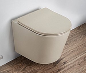 Унитаз подвесной CeramaLux B2330-4MC капучино, безободковый, с крышкой микролифт купить в интернет-магазине Sanbest