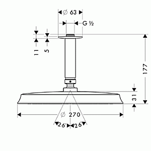 Верхний душ Hansgrohe Raindance Classic AIR 27405000 хром купить в интернет-магазине сантехники Sanbest