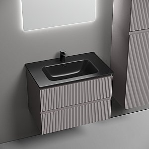 Тумба с раковиной Sancos Snob R 70 SNR70SMСМ серая матовая для ванной в интернет-магазине Sanbest