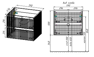 Тумба с раковиной Vincea Welle 60 VMC-2WL600MBG/VCB-13600G бежевая матовая/раковина серая для ванной в интернет-магазине Sanbest