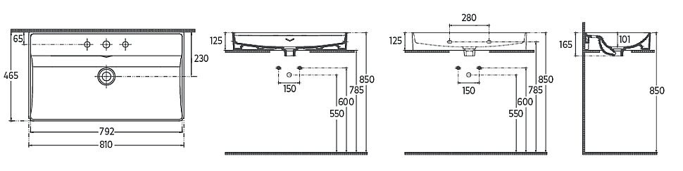 Раковина ISVEA Vea 81 10VAS5081I белая купить в интернет-магазине Sanbest