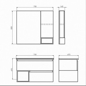 Тумба с раковиной Comforty Турин 75 Белая для ванной в интернет-магазине Sanbest