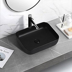 Раковина накладная ABBER Rechteck AC2202MB черная матовая купить в интернет-магазине Sanbest