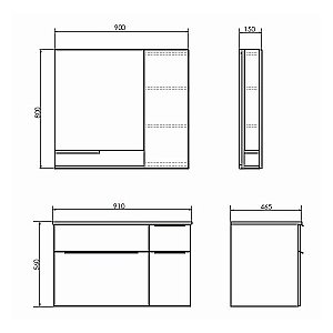 Тумба с раковиной Comforty Варна 00-00009919 90 дуб сонома для ванной в интернет-магазине Sanbest