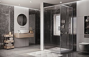 Душевой уголок Ambassador Kingston 14011103 100x100 стекло прозрачное/профиль хром купить в интернет-магазине Sanbest