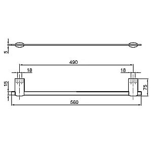 Держатель для полотенец Webert Aria 56 AI500601 купить в интернет-магазине сантехники Sanbest