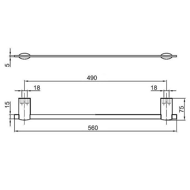 Держатель для полотенец Webert Aria 56 AI500601 купить в интернет-магазине сантехники Sanbest