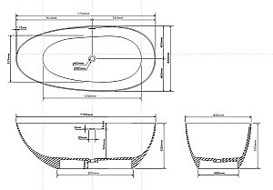 Ванна ABBER Stein AS9611NM-1.7 170x80 белая матовая купить в интернет-магазине Sanbest