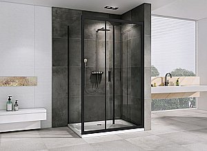 Душевой уголок ABBER Sonnenstrand AG07100B-S75B 100x75 стекло прозрачное/профиль черный купить в интернет-магазине Sanbest