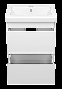 Тумба с раковиной Misty Алиса - 50 Э-Али01050-011П2Я белая для ванной в интернет-магазине Sanbest