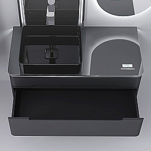 Тумба с раковиной Jorno Shine 100 антрацит с мфу для ванной в интернет-магазине Sanbest