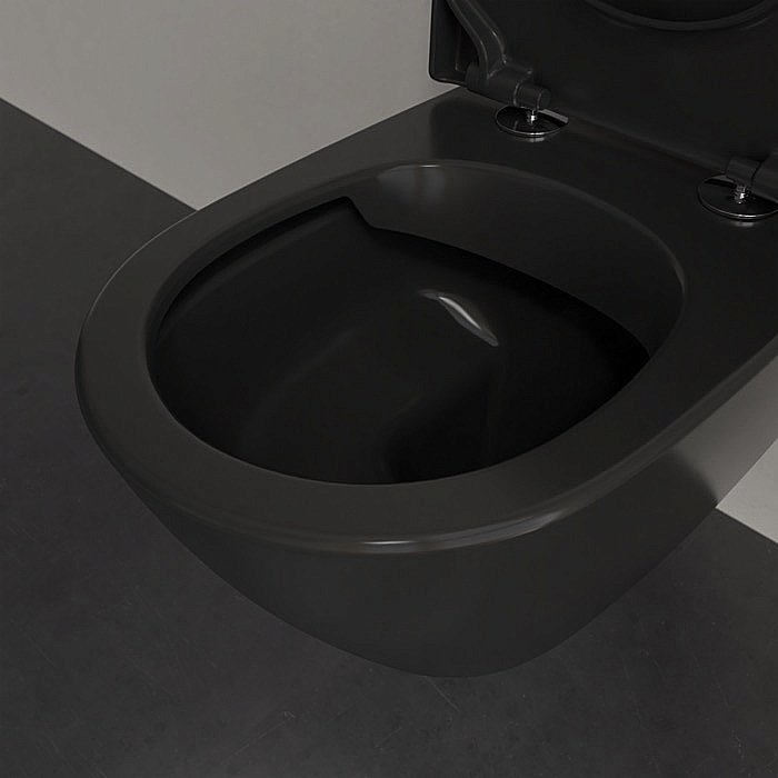 Унитаз подвесной Villeroy&Boch Subway 2.0 5614R0R7 черный матовый, безободковый купить в интернет-магазине Sanbest