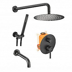 Душевая система Milacio Ultra MCU.150.MB черная матовая купить в интернет-магазине сантехники Sanbest