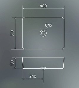 Раковина накладная Gid Geometrico 48 N9103 51120 белая купить в интернет-магазине Sanbest