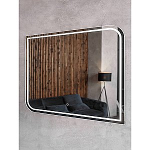 Зеркало с LED подсветкой Orange SIMETRIC OS-100ZE 100x80 белый в ванную от интернет-магазине сантехники Sanbest