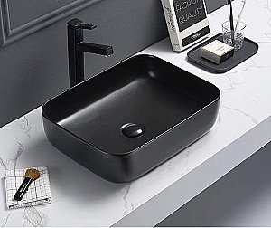 Раковина накладная CeramaLux NC 50 2105B черная купить в интернет-магазине Sanbest
