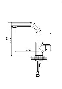 Смеситель для раковины GPD Pedra Colored MTL160-S черный купить в интернет-магазине сантехники Sanbest