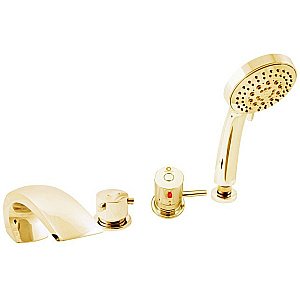 Смеситель на борт ванны RAV-Slezak DUNAJ TERMOSTAT DT272.5PZ золото купить в интернет-магазине сантехники Sanbest