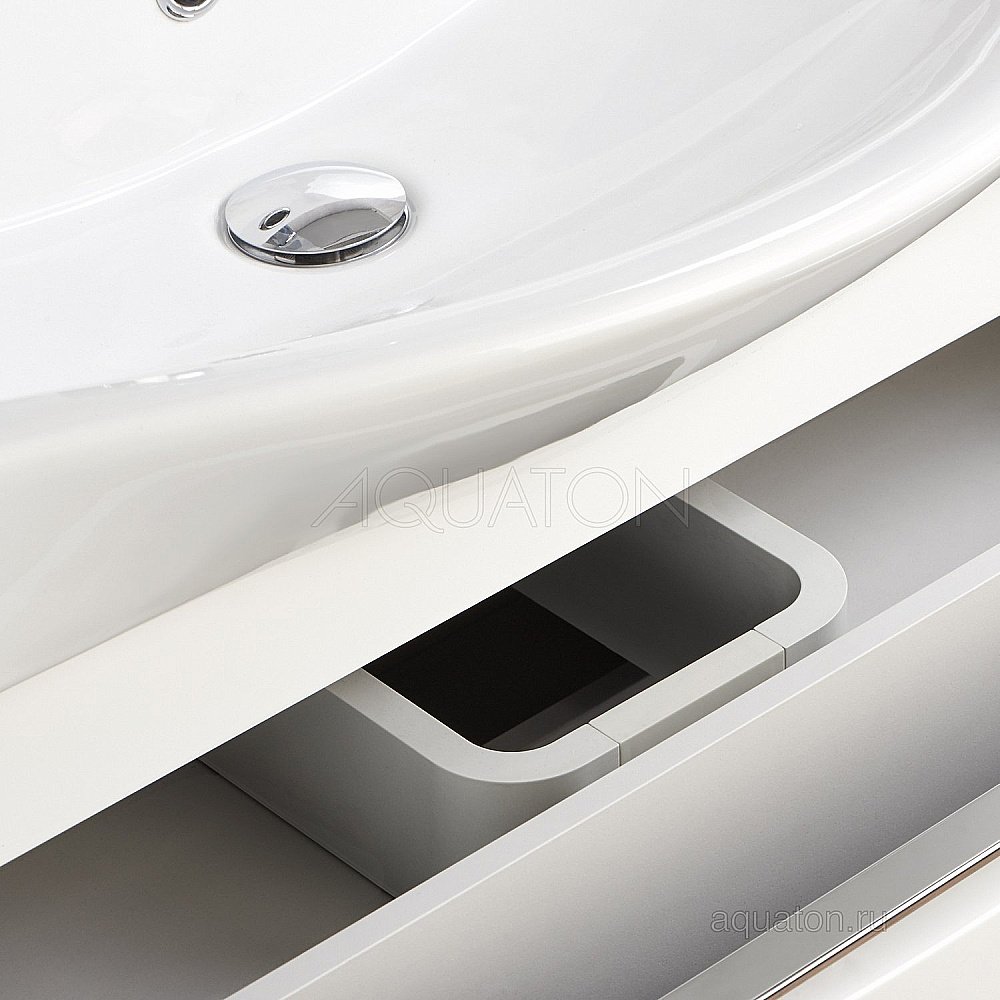 Тумба с раковиной Акватон Капри 60 белая глянцевая для ванной в интернет-магазине Sanbest