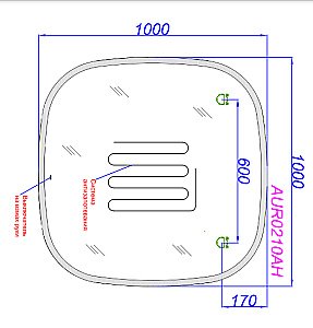 Зеркало Aqwella Aura 100 AUR0210AH в ванную от интернет-магазине сантехники Sanbest