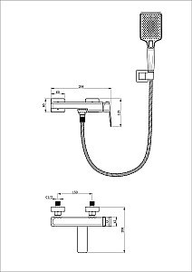 Смеситель для ванны с душем WONZON & WOGHAND DIAMOND, Брашированное золото (WW-88639011- BG) купить в интернет-магазине сантехники Sanbest