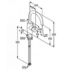 Смеситель для раковины Kludi Bozz 380280576 хром купить в интернет-магазине сантехники Sanbest