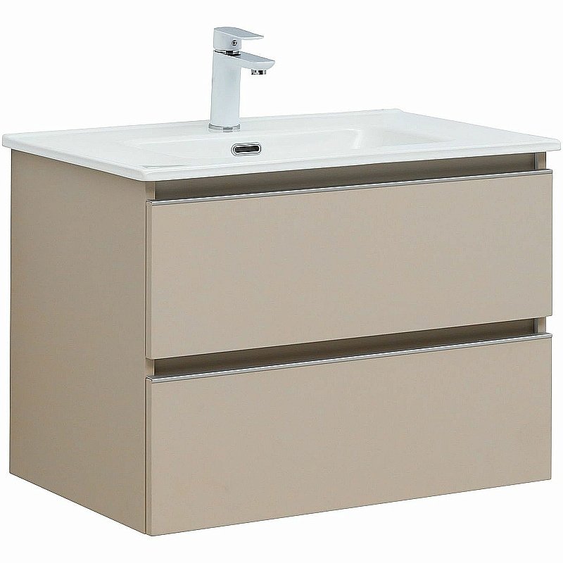 Тумба с раковиной Aquanet Вега 70 329584 бежевая для ванной в интернет-магазине Sanbest