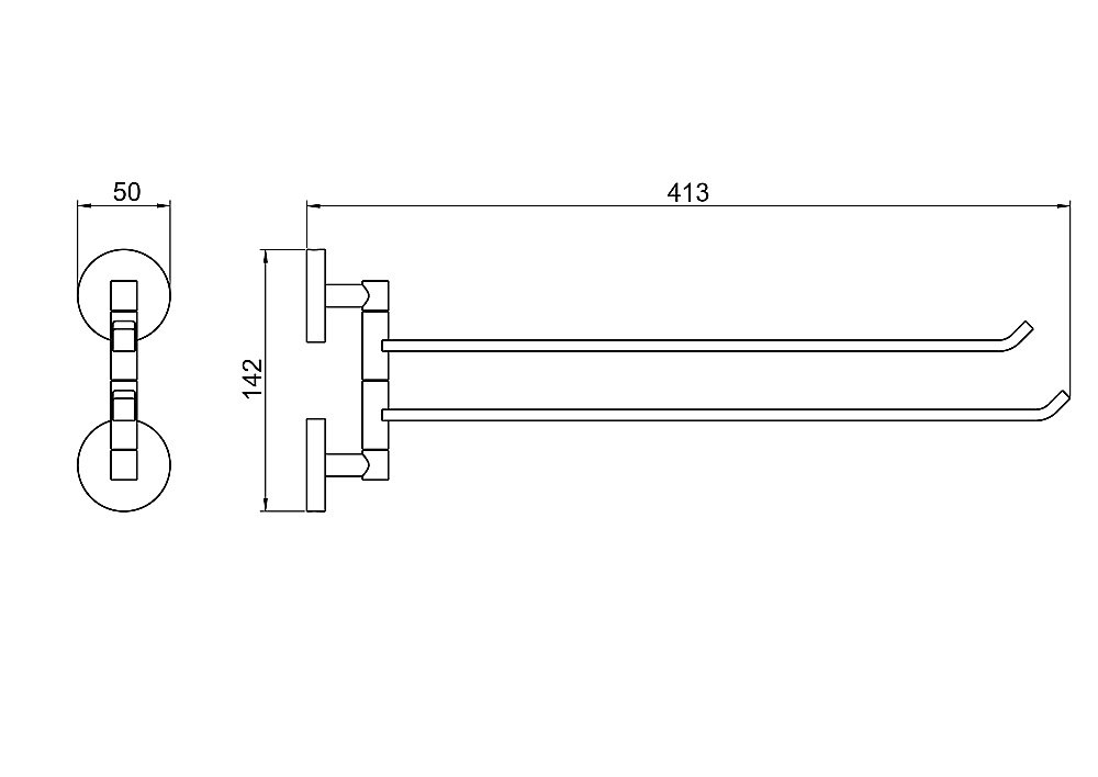 Полотенцедержатель Aquatek Бетта AQ4613BGM 41 оружейная сталь купить в интернет-магазине сантехники Sanbest