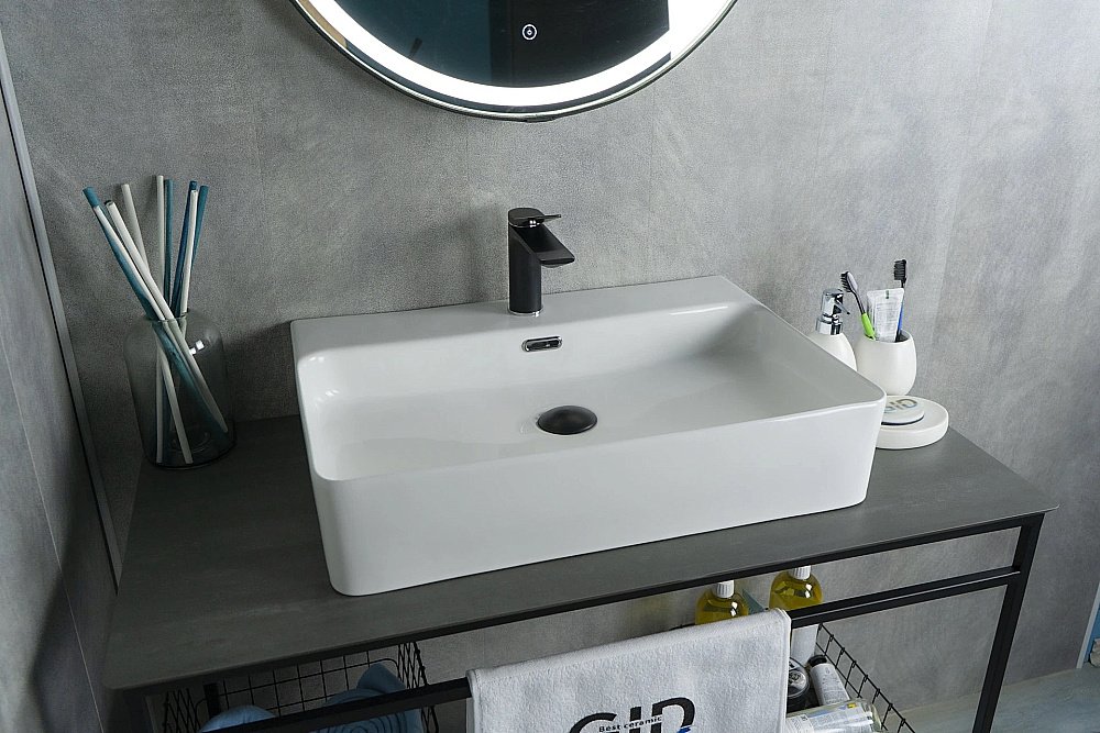 Раковина накладная Gid Geometrico 60 N9256 51172 белая купить в интернет-магазине Sanbest