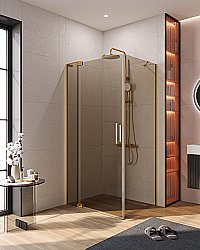 Душевой уголок Cezares Slider 100x110 AH-1-100-100/110-BR-BORO стекло бронза/профиль золото брашированное купить в интернет-магазине Sanbest