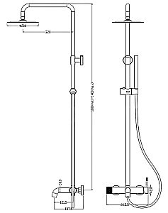 Душевая система Boheme Uno 468-B черная/хром купить в интернет-магазине сантехники Sanbest