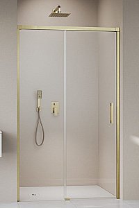 Душевая дверь Radaway Idea Brushed Gold DWJ 110 стекло прозрачное/профиль брашированное золото купить в интернет-магазине Sanbest