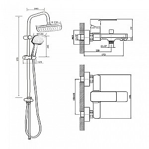 Душевая система Orange Plito M16-933cr хром купить в интернет-магазине сантехники Sanbest