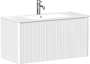 Тумба с раковиной Allen Brau Gravity 100 1.370018.WM белая матовая для ванной в интернет-магазине Sanbest