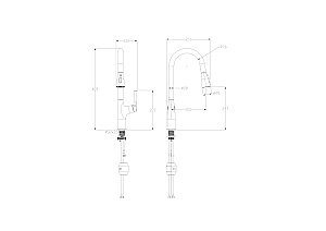 Смеситель для кухни с выдвижным изливом WONZON & WOGHAND, Хром (WW-AE54123-CR) купить в интернет-магазине сантехники Sanbest