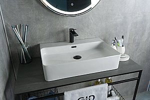 Раковина накладная Gid Geometrico 60 N9256 51172 белая купить в интернет-магазине Sanbest