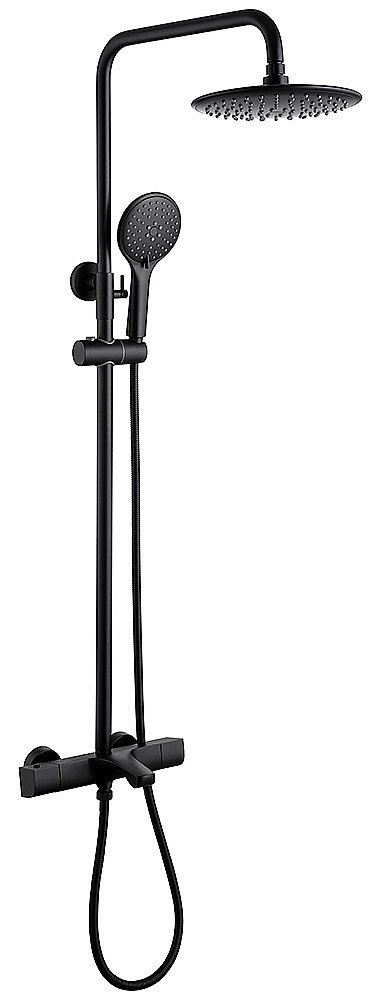 Душевая система Abber Thermostat AF8516BL черная матовая купить в интернет-магазине сантехники Sanbest