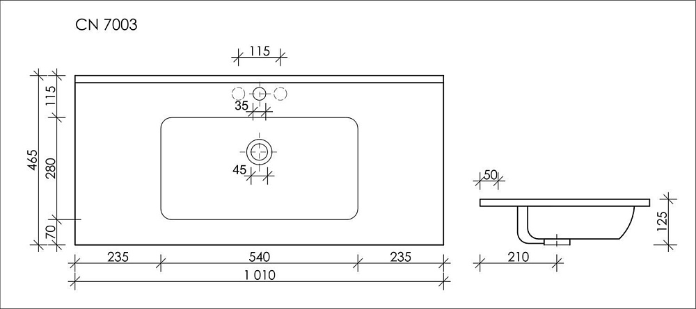 Раковина Ceramica Nova Element CN7003 1025 купить в интернет-магазине Sanbest