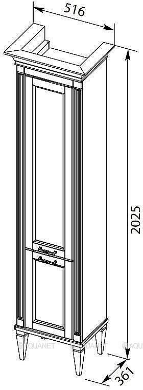 Шкаф-пенал Aquanet Селена 40 белый/серебро для ванной в интернет-магазине сантехники Sanbest